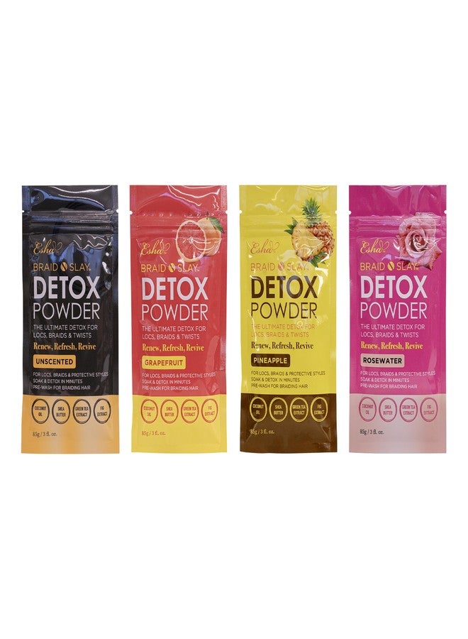 إشا بودرة إيشا بريد إن سلاي ديتوكس - منظف فروة الرأس للضفائر والجدائل واللفائف - يزيل التراكمات والروائح الكريهة ويغسل الشعر الصناعي مسبقًا - غير مجفف، ملطف، 85 غرام (85 غرام، ماء الورد) - Image 3